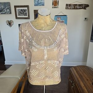 Bar III Sheer sequins top